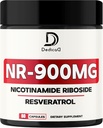 NAD Nicotinamid Riboside Resveratrol 900 mg Plus Resveratrol 100MG - Hücre Üretimi ve Restorasyon, Aging Well, General Vitality - 80 Capsules
