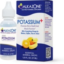 ALKAZONE Sıvı Potasyum+ | Sıvı Supplements Daha Hızlı Aorpsiyon Oranı | Mekanik | Potasyum | Lezzetsiz Flavorless | 1.25 Oz, Clear, Pack of 1