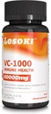 Losoki VC 1000 - High-Dose Vitamin C Supplements for Immune Support & Antioxidant Protection - Buffered Formula with Rose HIPS Powder - 60 Tablet