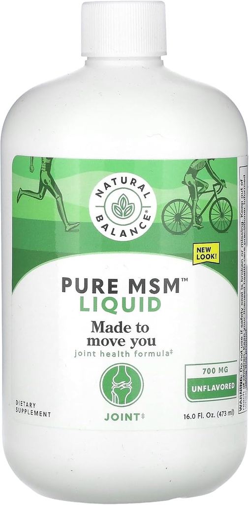 Doğal Denge Saf MSM Sıvı - 700 mg - Unflavored - Ortak Destek Supplement - Lab boyut ve Potency için Doğrulandı - 60 Günlük Para-Back Garanti - 48 Hizmet, 16 Fl. Oz.