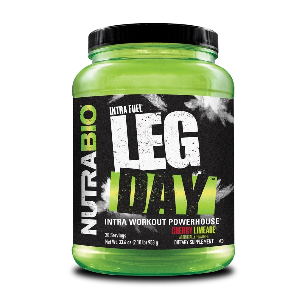 NutraBio Leg Day Intra Workout Toz – Advanced Carb Supplement with Cluster Dextrin & Electrolytes – Carb Toz with EAAs/BCAAs – Cyclic Dextrin for Performance – Cherry Lime, 20 Servisler