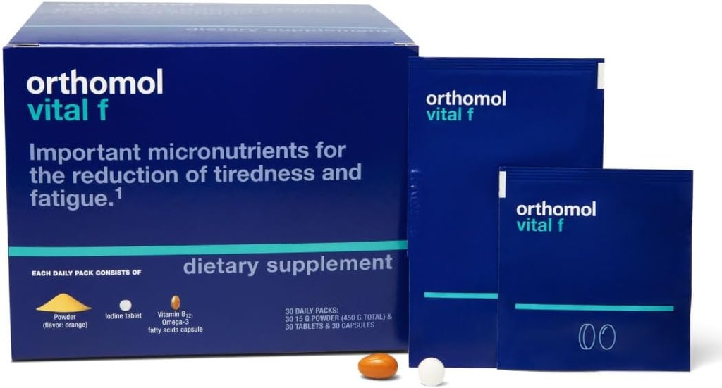 Orthomol Vital F Toz & Tablet Packet, Women's Multivitamin, 30-Day Supply, Vitamins A, B, C, D, E, K, Kalsiyum, Iodine, Omega-3...