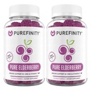 PUREFIN Elderberry Gummies with Sambucus, Vitamin C, and çinko – Your Perfect Daily 3-in-1 Supplement for Kids & Yetişkinler – Gluten Free, Non-GMO, Vegan, 60 Count (Pack of 2)
