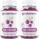 PUREFIN Elderberry Gummies with Sambucus, Vitamin C, and çinko – Your Perfect Daily 3-in-1 Supplement for Kids & Yetişkinler – Gluten Free, Non-GMO, Vegan, 60 Count (Pack of 2)