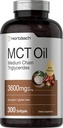Horbäach MCT Oil Pills | 3600 mg | 300 Softgel Capsules | Zhong Supplement from Coconut | Caprylic & Capric Acid | Non-GMO, and Gluten Free