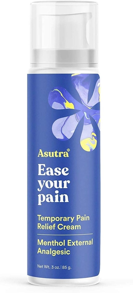 ASUTRA Relief Cream, 3 oz - Soğutma Sensasyon, Kas Discomfort ve Soreness, 4% Menthol, Arnica Montana ve Dimetil Sulfone (MSM)