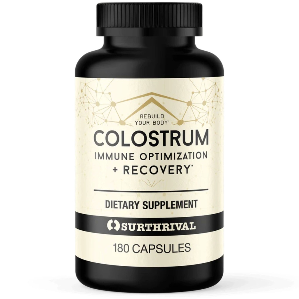Surthrival: Κάψουλες σκόνης Colostrum (180 Count), Ανοσολογική Βελτιστοποίηση & Ανάκτηση, Συμπλήρωμα διατροφής, Υγεία των ούρων, Ανοσολογική Υποστήριξη, Κετοφιλική