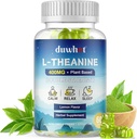 L-Theanine Gummies 400 mg, Chewable Theanine Supplement for Yetişkinler & Kids 4+, Natural Stress Relief, zzZ & Focus Supplement, Vegan, Low Sugar, Non-Drowsy, Lemon Flavor, 60 Chewables