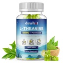 L-Theanine Gummies 400 mg, Chewable Theanine Supplement for Yetişkinler & Kids 4+, Natural Stress Relief, zzZ & Focus Supplement, Vegan, Low Sugar, Non-Drowsy, Lemon Flavor, 60 Chewables