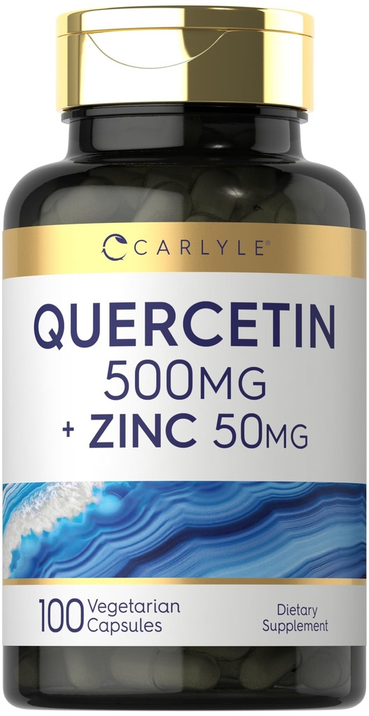 Carlyle Quercetin 500 mg Capsules | 50 mg çinko | 100 Count | Non-GMO ve Gluten Free Supplement Supplement