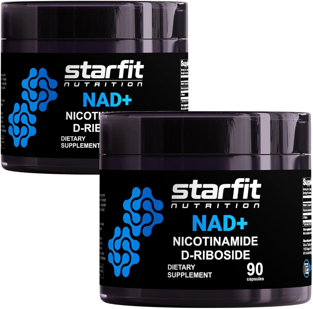 STARFIT - Nicotinamide D-Riboside (2 Pack), Booster NAD+, Energy & Focus Supplement, Αντιγηραντική Κυτταρική Υποστήριξη, Σύνολο 180 Καψουλών