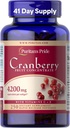 Puritan's Pride Premium Cranberry Meyvesi 84 mg (4200 mg eşdeğer) C ve E, Diyetsel Supplement for Immune System Support, 4 Ay Supply, 250 Hızlı Yayın Softgels