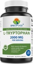 Brieofood L-Tryptophan 2000mg per Serving - 120 Tablets - Υποστηρίζει Poisitive Mood & Relaxation