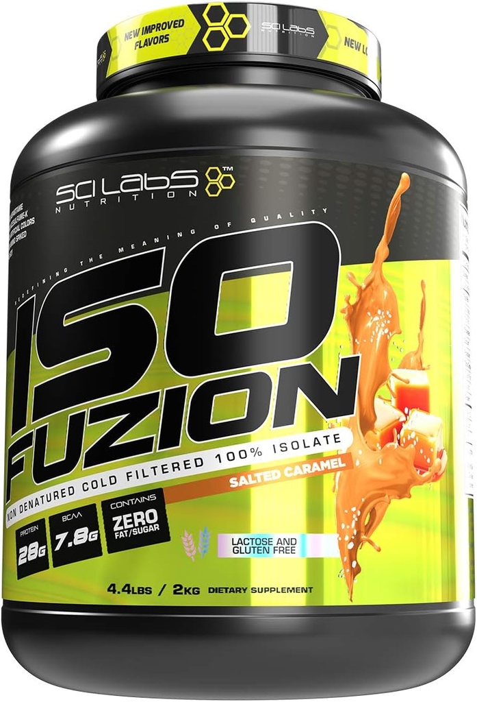 ISO FUZION 100% Whey Isolate | 28g Non Denatured Protein Toz, Salted Caramel Flavor, 4.4lb