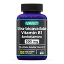 VANI 500MG B1, 5X Time Fat & Water ► Thiamine B1 Supplement – Üçüncü Parti Test Edildi, No Gluten (120 Capsules)