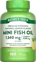 Nature's Truth Mini Fish Oil Omega 3 | 1340 mg | 100 Softgels | Burpless Lemon Flavor | Non-GMO & Gluten Free Supplement Supplement Supplement
