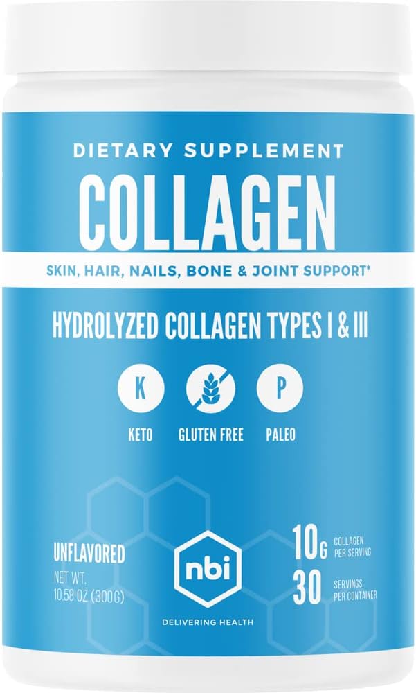 NBI Unflavored, Collagen Peptides Toz, Paleo- ve Keto Friendly, Tip I ve III Hydrolyzed Collagen, Amino Asits Supplement, Süt Free, Soy Free, Gluten Free