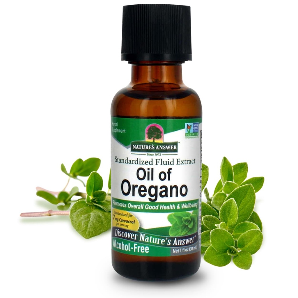 Nature's Answer Oil of Oregano Leaf | Sağlıklı Intestinal & Digestive Function | Genel olarak İyi Sağlık ve Sağlık | Gluten-Free, Alkol-Free & Noservatives 1oz