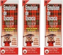 Γαλάκτωμα de Escocia Cod Liver Oil Dietary Supplement. Πλούσια σε βιταμίνες Α, Δ, Ε και Β1. Αρωματισμένο κεράσι. 6.5 Fl Oz / 192 mL. Συσκευασία των 3