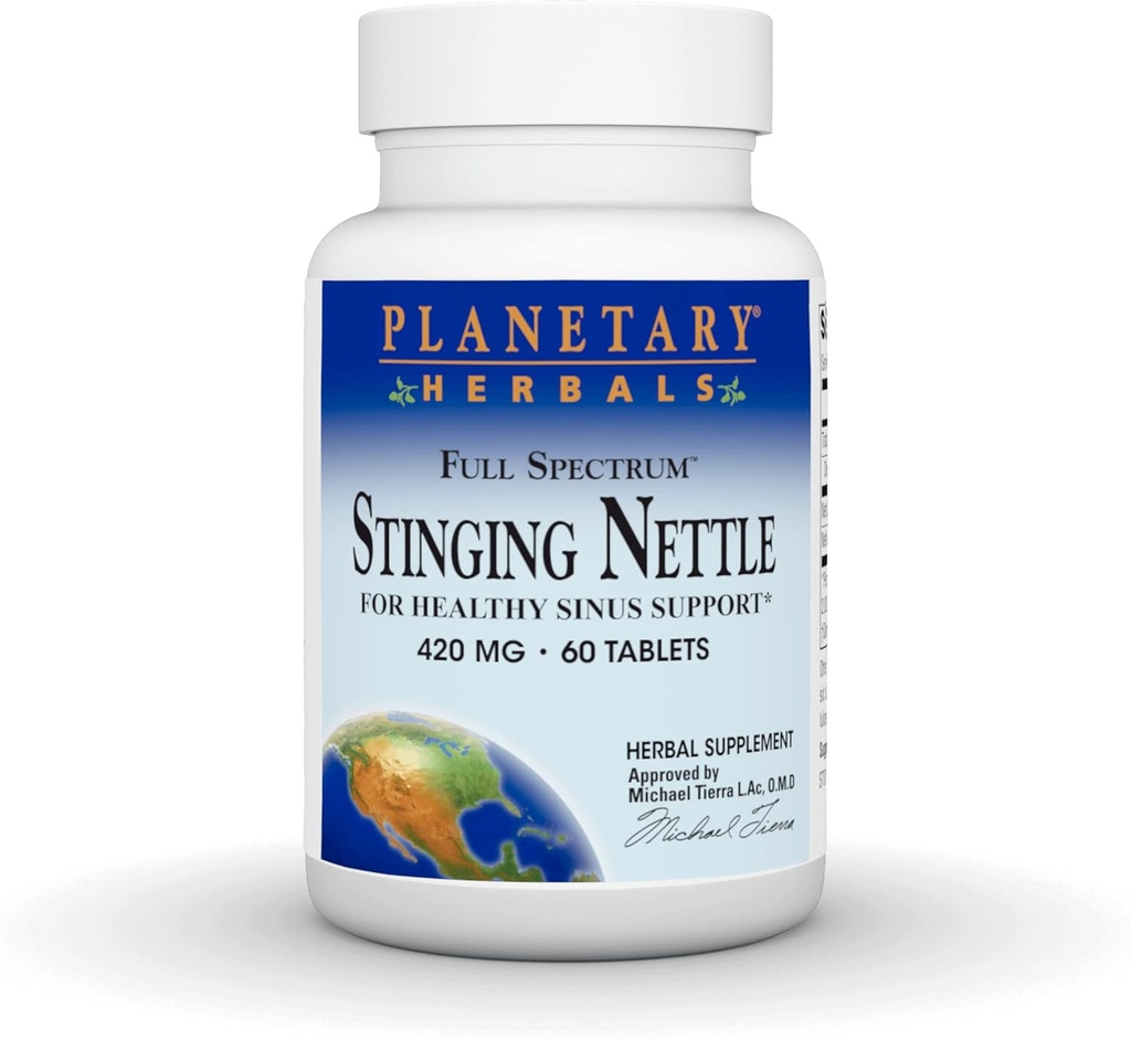 Gezegensel Herbals Full Spectrum Sting Nettles, Sağlıklı Sinus Desteği için * 420 mg - 60 Tablet