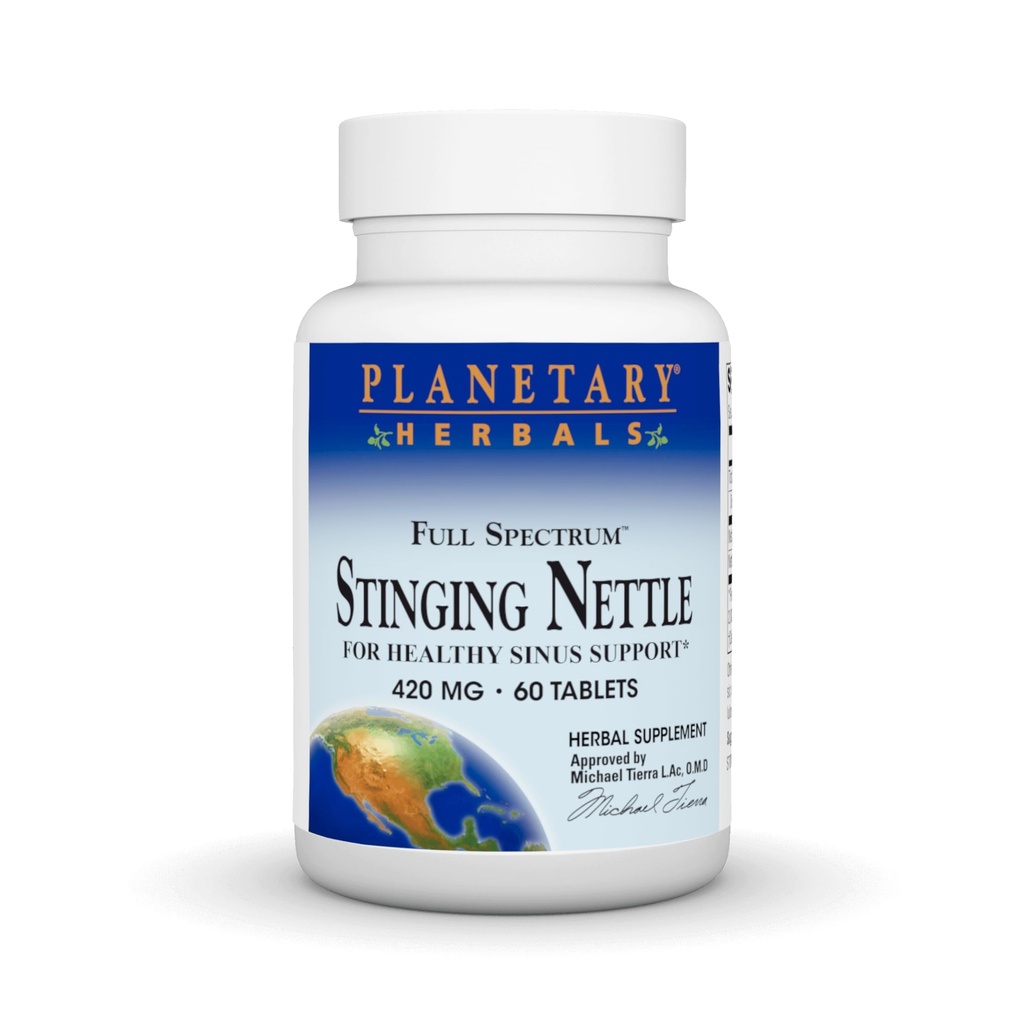 Planetary Herbals Full Spectrum Stinging Nettles, for Healthy Sinus Support* 420mg - 60 Tablets