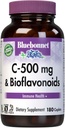 Bluebonnet Beslenme C-500 mg Plus Bioflavonoyaks Caplets, C 500 mg, Citrus Bioflavonoids 250 mg, Immune Health, Soy Free, Gluten Free, Non-GMO, Kosher, Free, Vegan, 180 Caplets