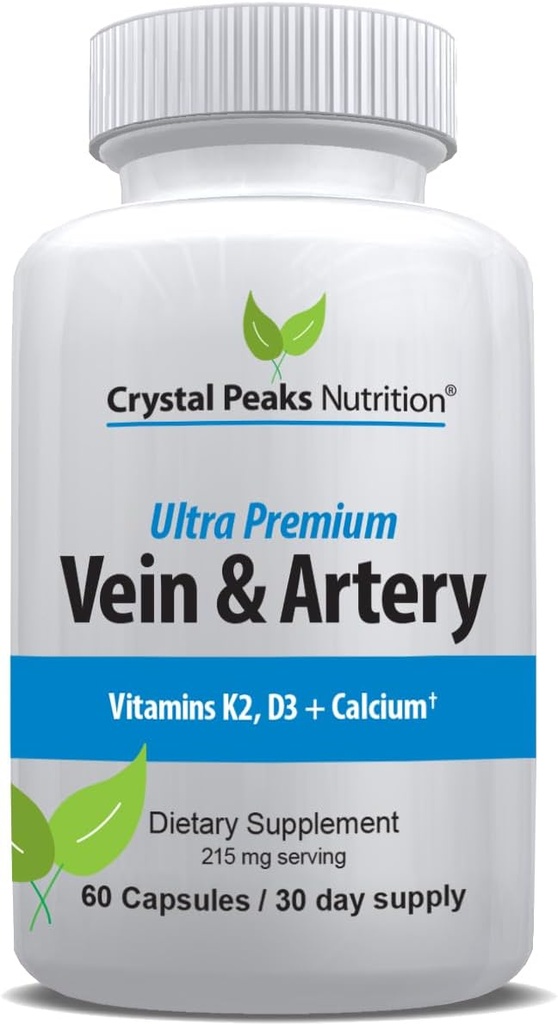 Vein & Artery Supplement - Blood Flow Supplement with Calcium - Blood Circulation Support for Men, Women - Circulation and Vein Support - 60 ct