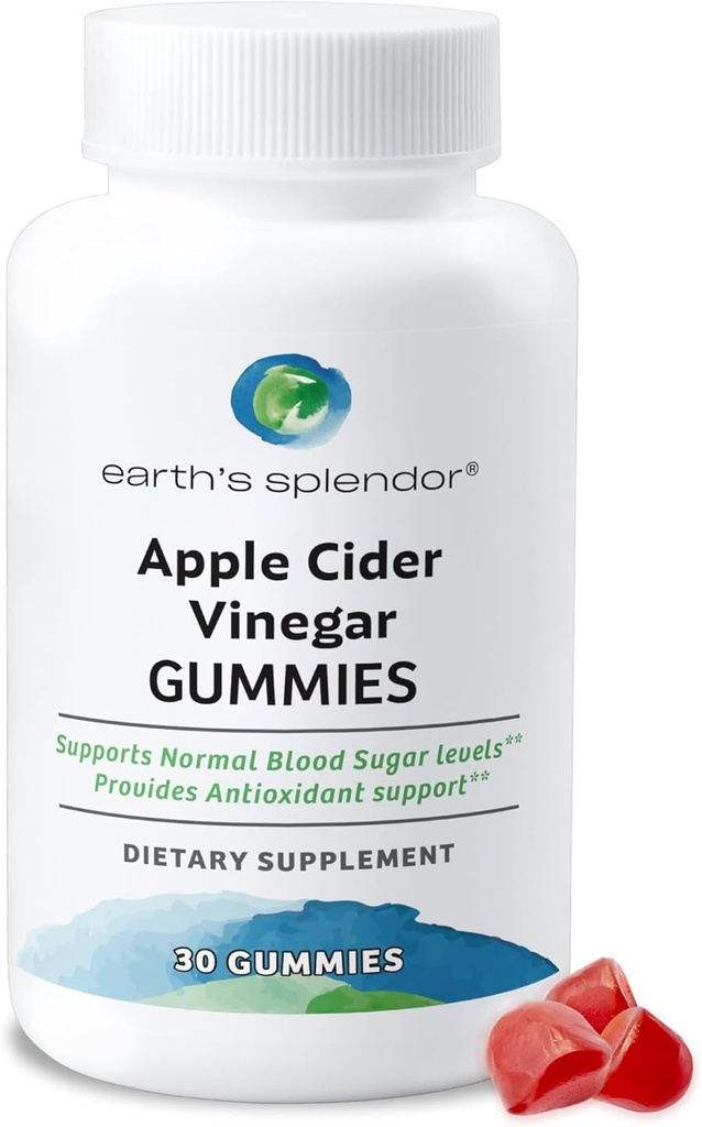 Dünya'nın Splendor Apple Cider Vinegar Gummies - 30 Kont - Vegan, Non-GMO, Gluten-Free - Supports Digestive Health, Detox, Immune System & Natural Energy - Lezzetli Flavor