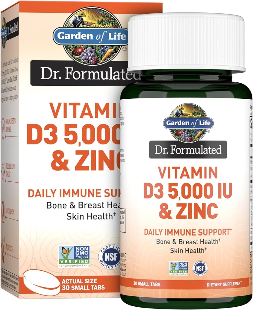 Life Quercetin'in Bahçesi Bir Kez Immune Support Supplement with Vitamin D3 for Bone Health, Meme Health & Skin Health – Dr Formulated – Gluten Free, Non GMO – 30 Mini Tabs