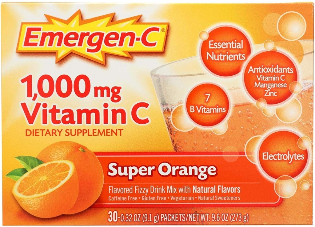 Emergen-C Super Orange, 0.32 Ounce (Geçmiş 30)