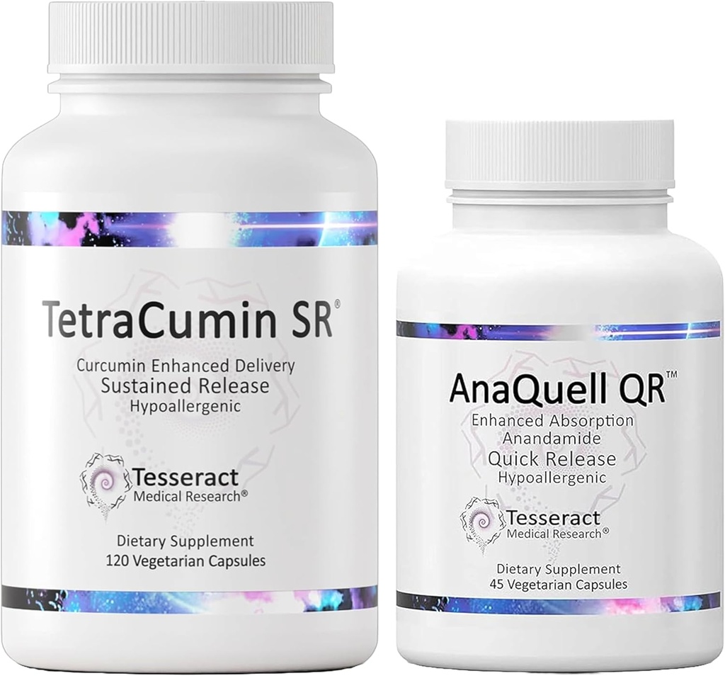 Tesseract Medical Research TetraCumin SR Joint Support Supplement & AnaQuell QR, Stres Yardım & Mood Support Supplement