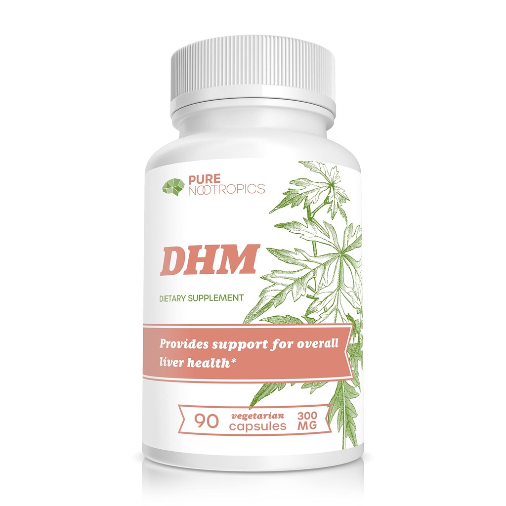 Saf Nootropics Dihidrmyricetin (DHM) 300 mg Capsules | Hovenia Dulcis Extract | 90 Veg Cap Value Pack | Support Liver Health | After Alkol Support | Parti Smart