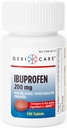 GeriCare Ibuprofen 200mg Πόνος Reliever και Πυρετός Reducer – Δισκία για Πονοκέφαλους, Ψυχρά, Τουθάτσες και Πόνο Κοινής Χρήσης 100 (Pack of 1)