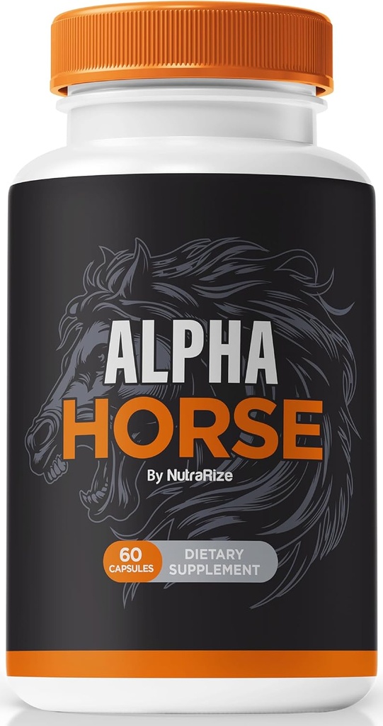 NutraRize Alpha Horse Capsules, Alpha Horse Official Male Formula Pills, AlphaHorse for Stamina & Performance, Alfa Horse for Men Premium Once Daily Pill Pastillas, Alpha Hrse Complex (60 Κάψουλες)