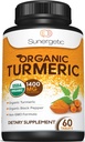USDA sertifikalı Organik Turmeric Supplement – Organik Turmeric & Organik Black Pepper – 1,400 mg of Turmeric per Service - 60 Kont (1.5 km)