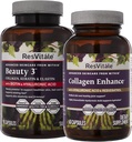 ResVitale Beauty 3 - Skin Care Supplement with Collagen, Keratin & Elastin - 90 Capsules & Collagen Advanced - Beauty Supplement with Hyaluronic Acid & Resveratrol - 60 Capsules