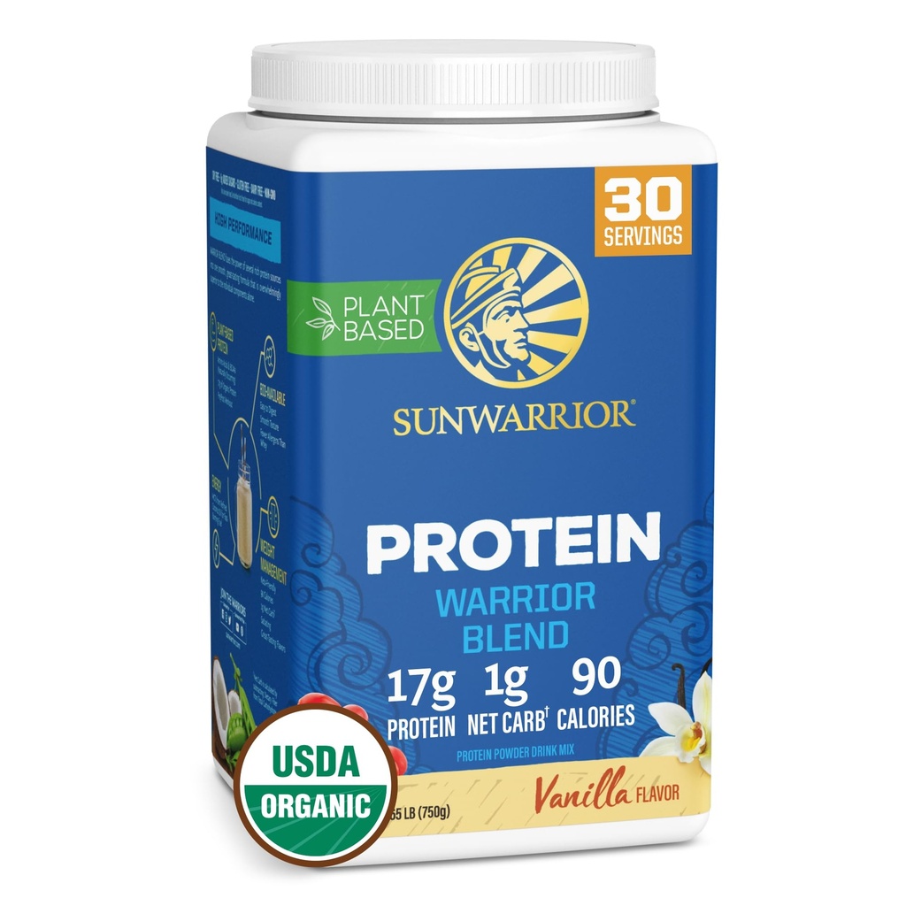 Sunwarrior Vegan Protein Toz Organik Tesise Dayalı Protein | BCAA Amino Asits Hemp Tohum Bitki Protein | Soy Free Dairy Free Gluten Free S Sentetik Ücretsiz Non-GMO | Vanilla 30 Servisler | Savaşçılar