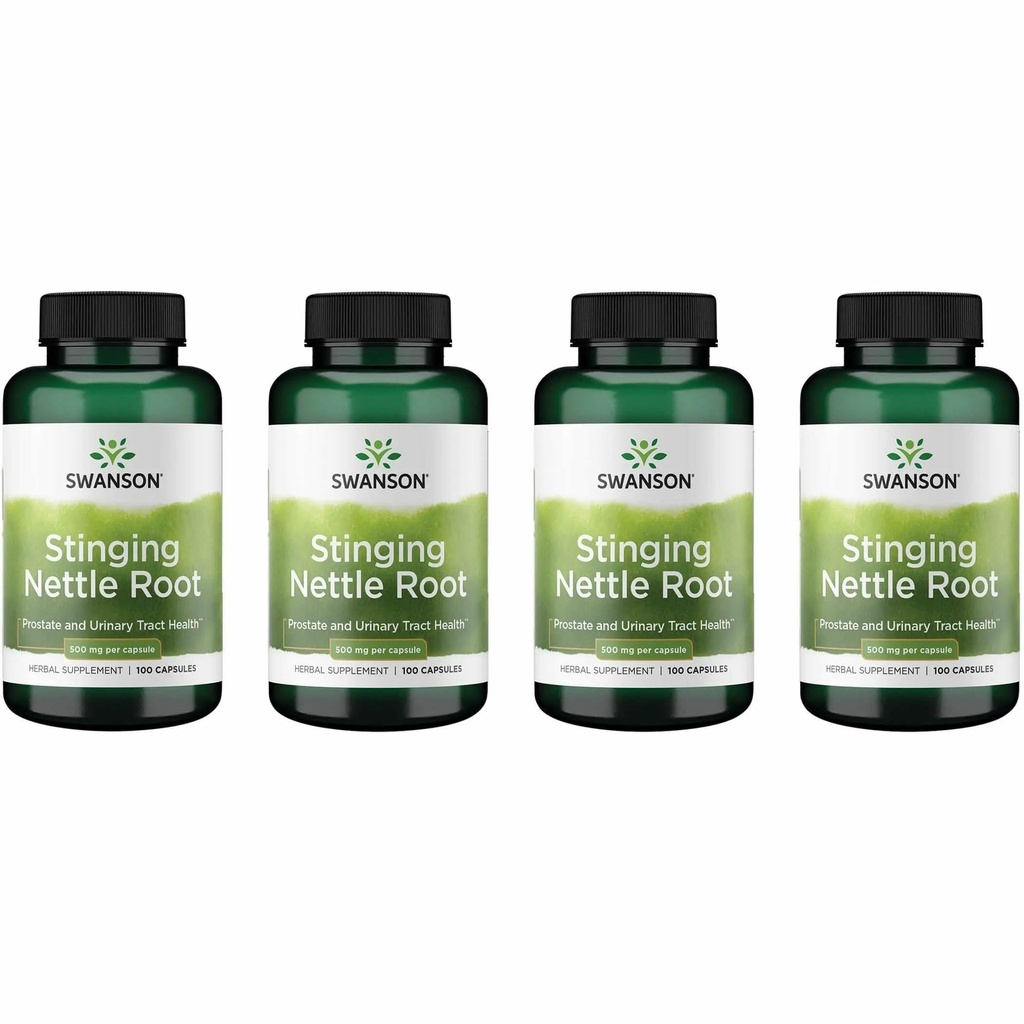 Swanson Sting Nettle Root (Urtica Dioica) - Herbal Supplement - (100 Capsules, 500 mg) (4 Pack)