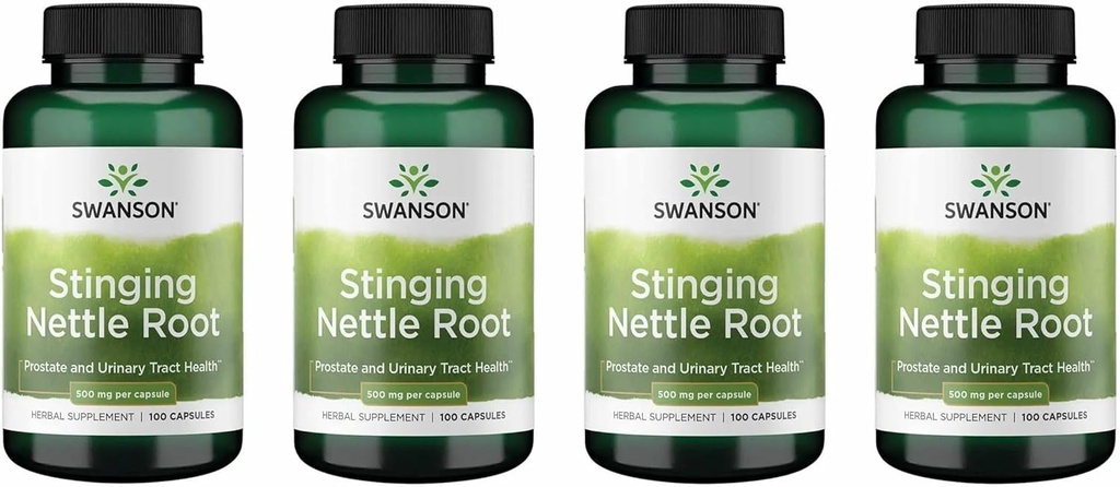 Swanson Sting Nettle Root (Urtica Dioica) - Herbal Supplement - (100 Capsules, 500 mg) (4 Pack)