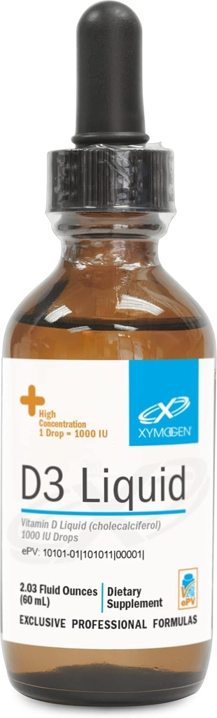 XYMOGEN D3 Sıvı - Sıvı Vitamin D Drops with Vitamin D3 to Support Immune Health, Bone + Heart Health - 1000 I VIT D per Drop - Micro-Emulsified for improved Abors (2.03 oz / 1500 Hizmet)