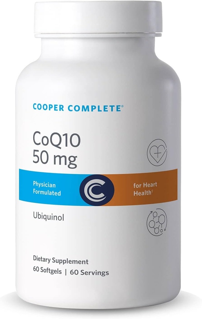 Cooper Tamam - CoQ10 50 mg - CoEnzyme10 Ubiquinol Supplement - Şişe başına 60 Softgels. Pack of 2