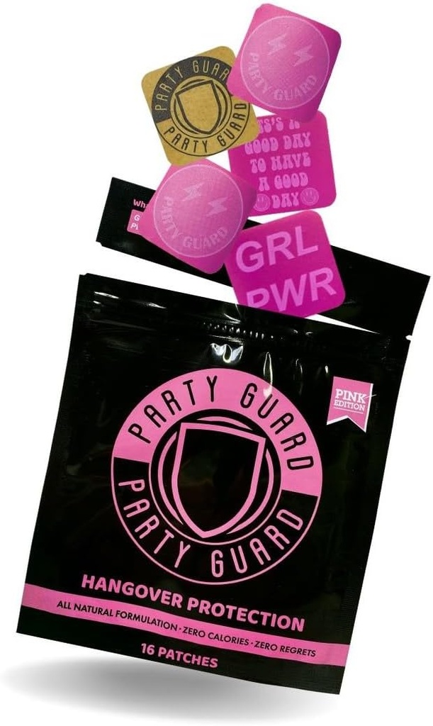 Patches 16 Pack - 100% Doğal Parti Savunması - Gelişmiş Vitamin Formula - Parti & Seyahat Sahipleri | Su Dayanıklı Patchler (Pink)