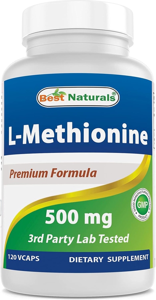 Best Naturals L-Methionine 500 mg 120 Veggie Capsules