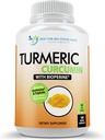 Turmeric Curcumin Supplement - 2250 mg /d - Veggie Caps - Black Pepper Extract (Bioperin) - 750 mg Capsules - 100% Organik - En Güçlü Turmeric (180 Kont)
