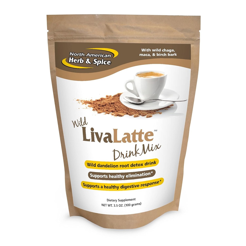 North American Herb & Spice LivaLatte - 3.5 oz. - Chaga, Maca & Birch Bark Drink Mix - Sağlıklı Liver, Gallbladder & Kidney Function, Digestive Support, Optimal Health - Non-GMO - 36 Hizmetler