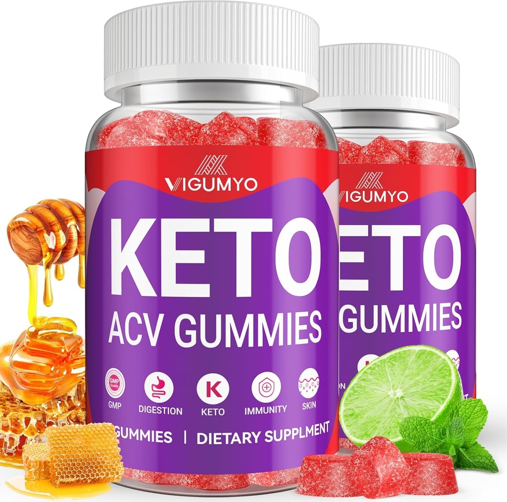 Keto ACV Gummies 1500MG Keto Apple Cider Vinegar, Pomegranate Beet Juice B12 Vegan Non GMO 120 Gummies