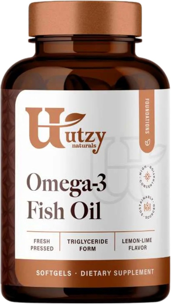 Utzy Naturals Omega-3 Fish Oil | 800 mg Omega-3 | EPA ve DHA | Natural Lemon Flavor | 120 Softgels