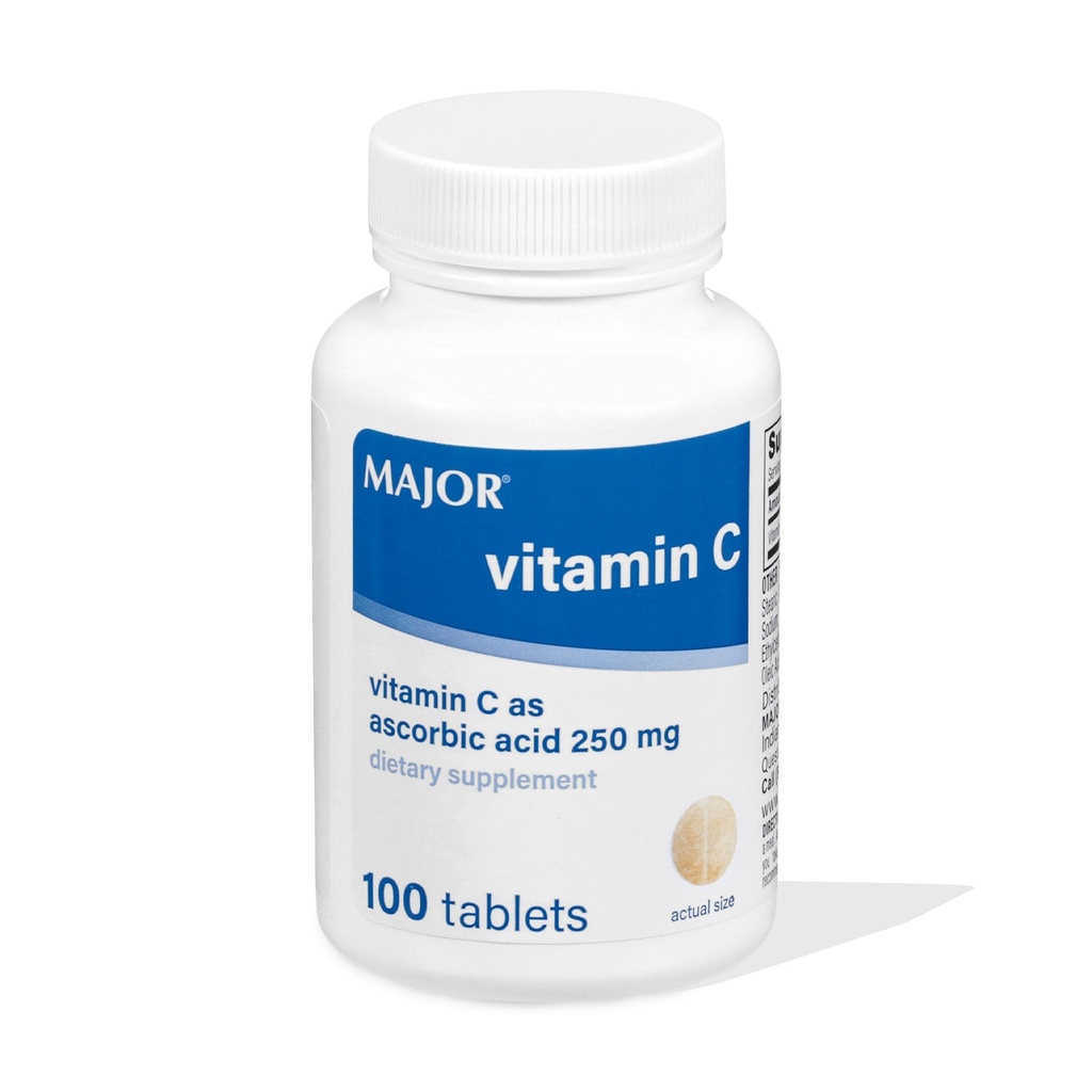 MAJOR Vitamin C 250 Mg - Diyet Supplement - 100 Tablet (1 Pack)