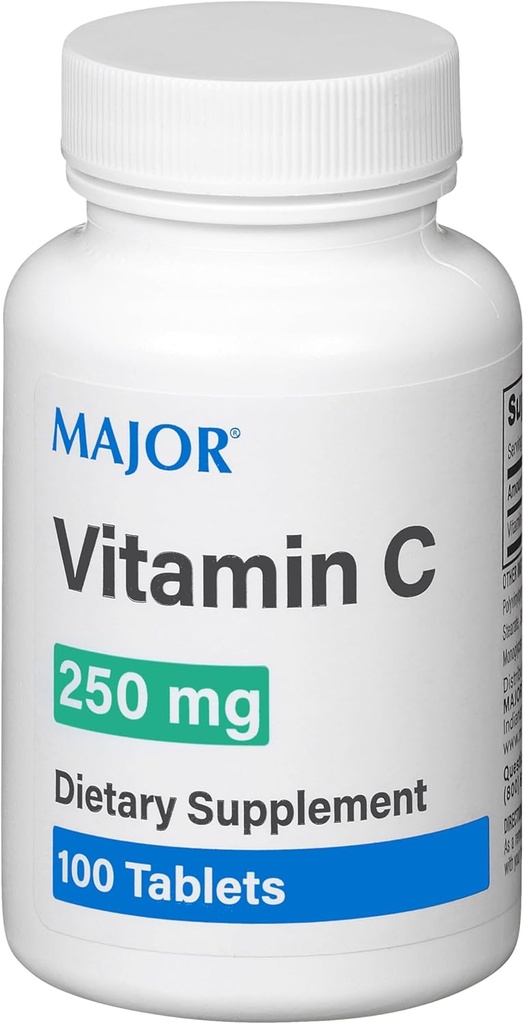 MAJOR Vitamin C 250 Mg - Diyet Supplement - 100 Tablet (1 Pack)