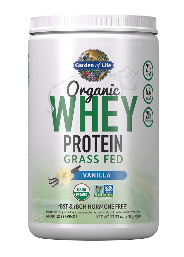 Life Grass Fed Whey Protein Toz Vanilla - Kadınlar ve Erkekler için 21g Protein - 12 Hizmet - Gluten Ücretsiz, GMO, Kosher, Humane, RBST & rBGH Hormonları Ücretsiz